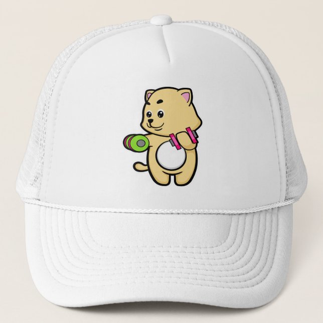 Katt på Biceps-träning med Dumbbells Keps (Framsida)