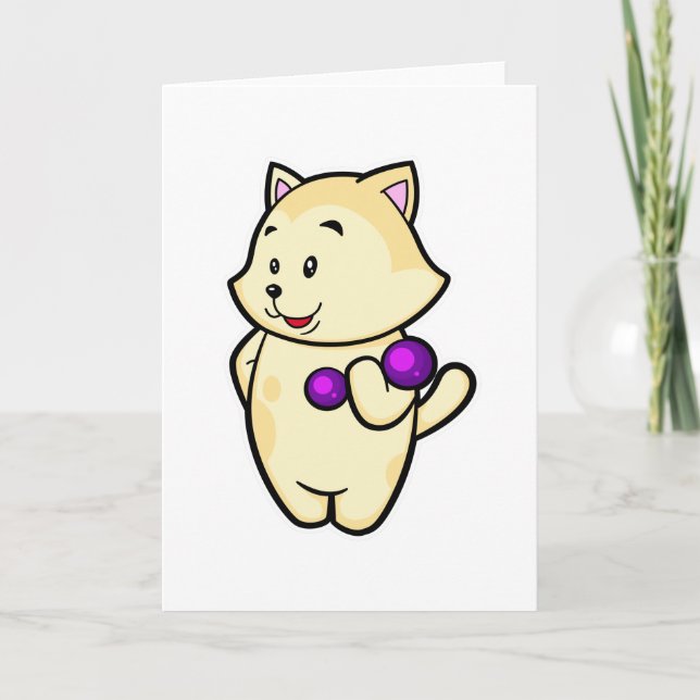 Katt på biceps träning med hantel kort (Framsida)