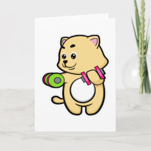 Katt på biceps träning med hantlar kort