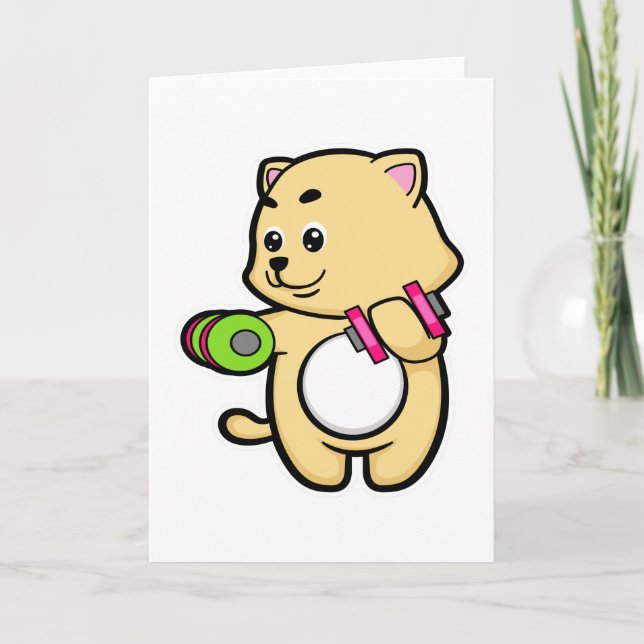 Katt på biceps träning med hantlar kort (Framsida)