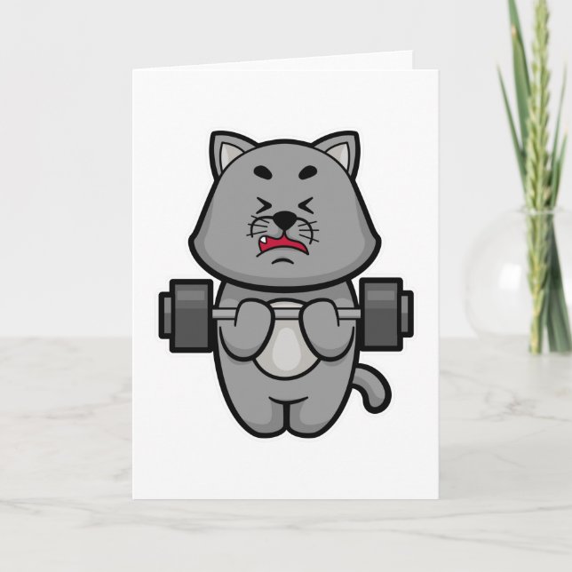 Katt på biceps träning med skivstång kort (Framsida)