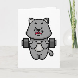 Katt på biceps träning med skivstång kort