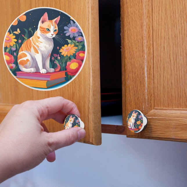 Katt på böcker knopp (Skapare uppladdad)