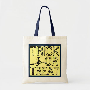Katt på broomstick, Halloween Tote Bag Tygkasse