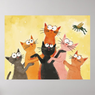 Katt på Buzz Poster
