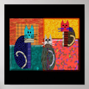Katt på CANVAS-konst Poster