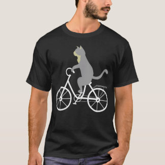 Katt På Cykel Cool Cyklande Kitty Djur Roligt T Shirt