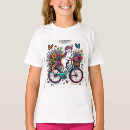 Katt på cykelns utformning T-Shirt