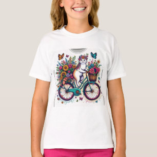 Katt på cykelns utformning T-Shirt