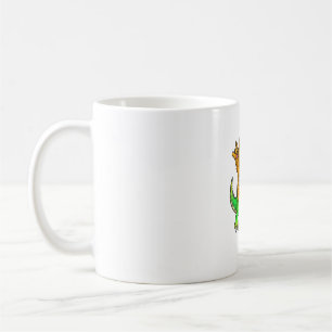 Katt på dinosaurier - barn och Vuxnor Kaffemugg