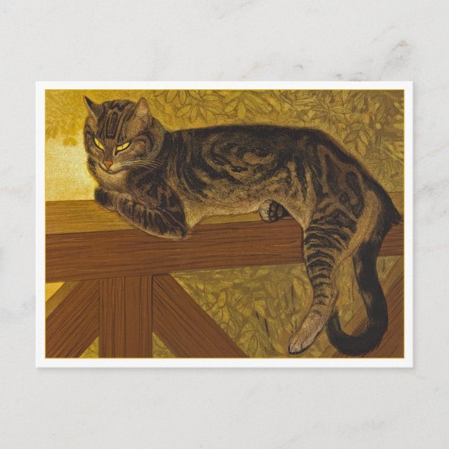 Katt på en Balustrat av Steinlen Vykort (Framsida)