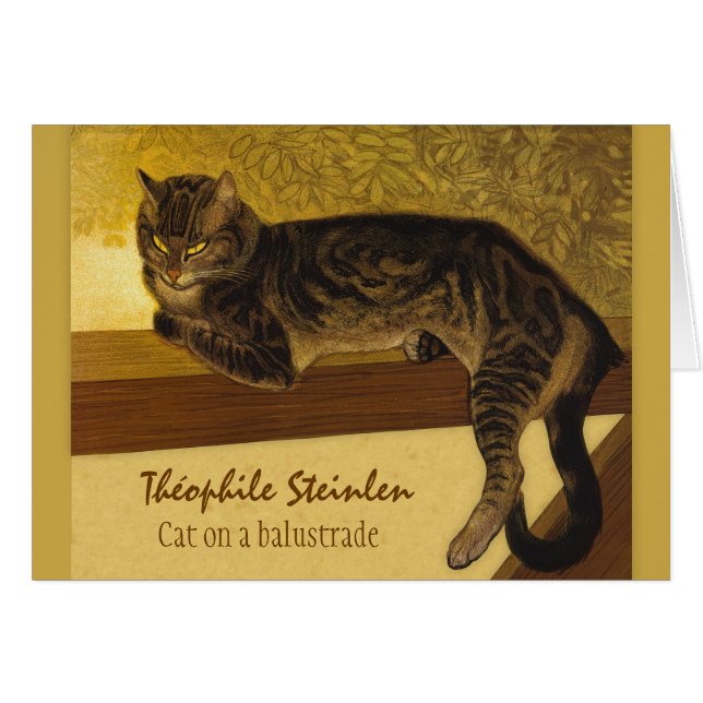 Katt på en balustrat CC0575 Théophile Steinlen Hälsningskort (Framsidan Horizontal)