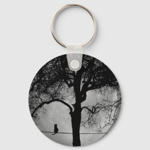 Katt på en hel tråg nyckelring