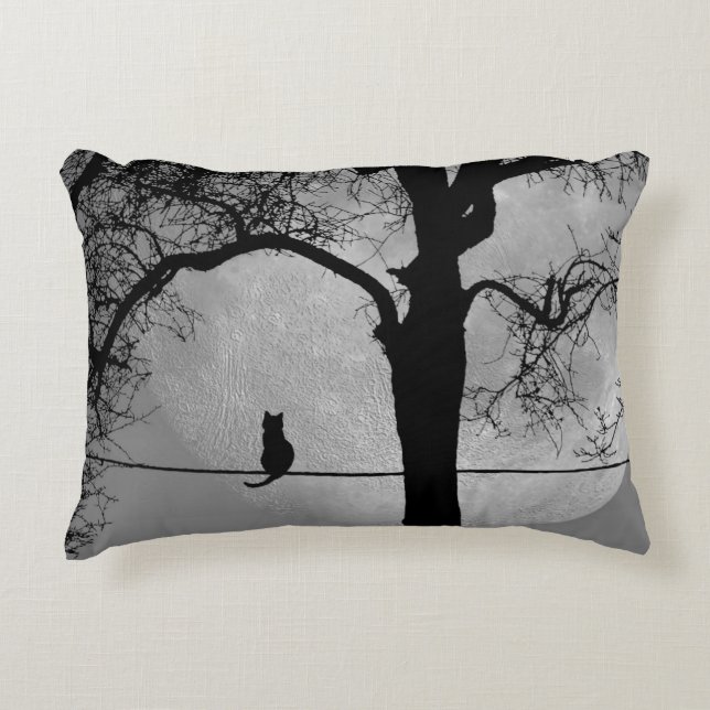 Katt på en hel tråg prydnadskudde (Framsidan)