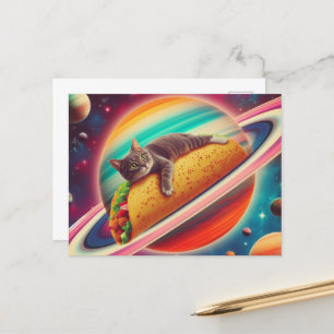 Katt på en Taco Planet Vykort