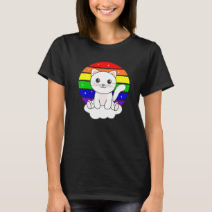 Katt på enhörniga regnbågsdjur, klumpbyxor och C T Shirt
