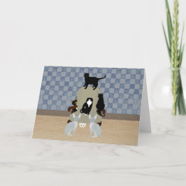 Katt på ett stort hälsningskort kort