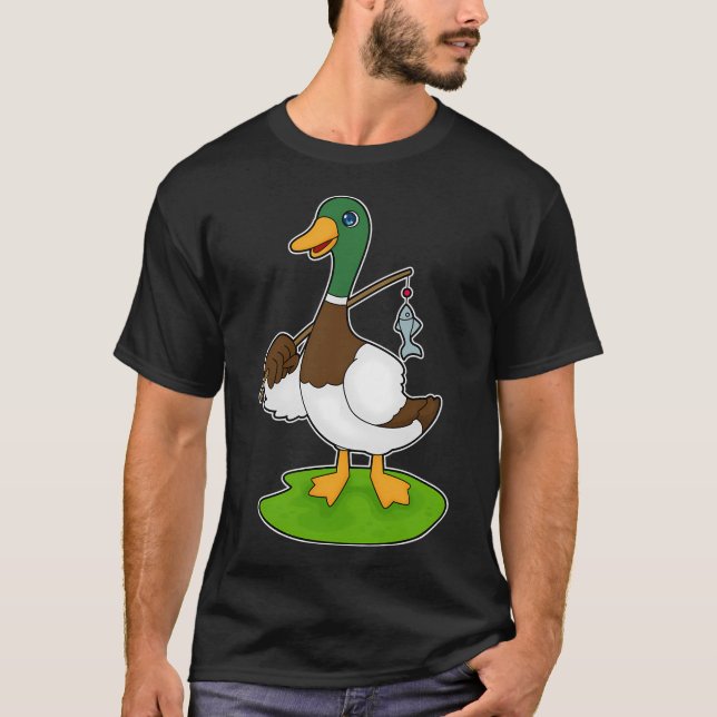 Katt på fiske med fiskespö t shirt (Framsida)