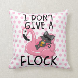 Katt på flamingo med ananas och rosa prickar kudde
