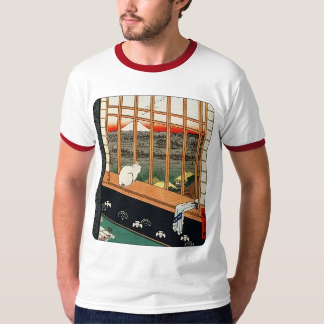 Katt på fönster efter 川 歌 重 広 tröja (Framsida)