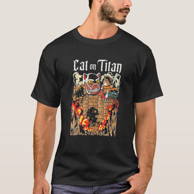 Katt på Itan japansk stil T Shirt (Framsida)