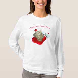 Katt på julklapp tee shirt