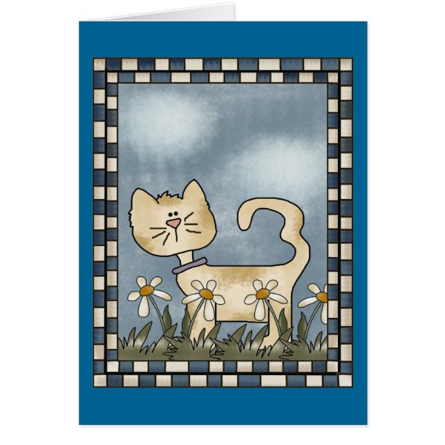 Katt på kringstrykandet hälsningskort (Framsidan)