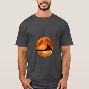 Katt på log Sunset T-Shirt