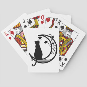 Katt på Måne Silhouette Casinokort
