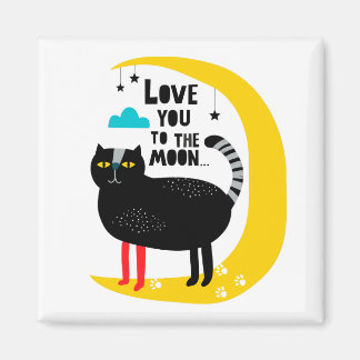 Katt på månen magnet