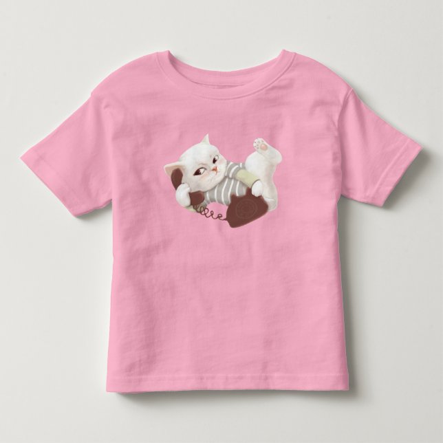 Katt på Mobila T Shirt (Framsida)