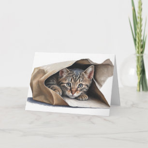 Katt på Pappra födelsedag Kort
