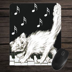 Katt på Piano Nycklar Musmatta