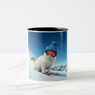 Katt på slotarna: en cute, Chilly Two-Tone Mugg