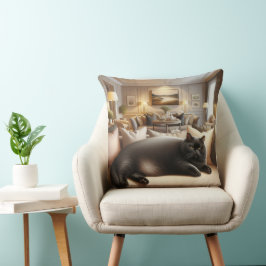 Katt på soffa så mysigt kudde