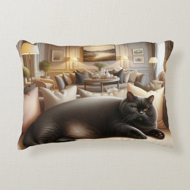 Katt på soffa så mysigt prydnadskudde (Framsidan)