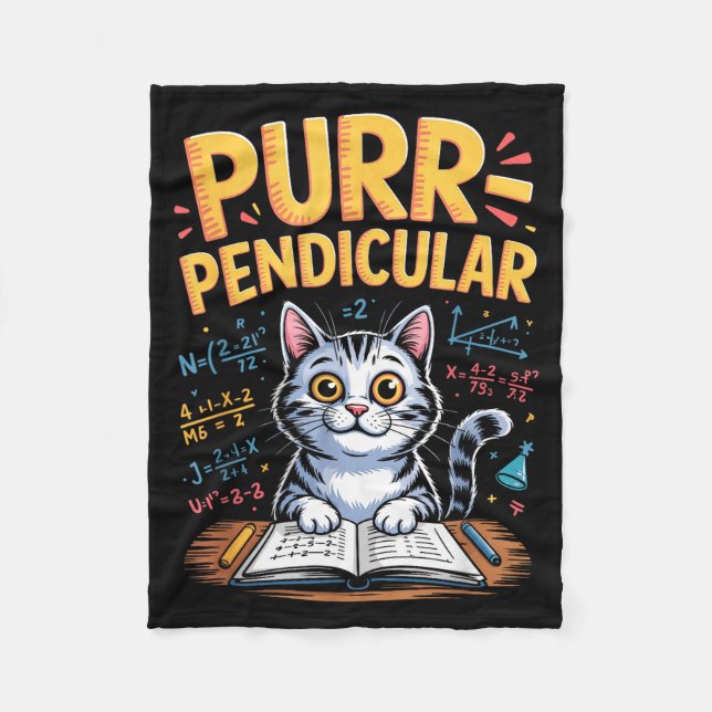 Katt-på-stående Mat Katt Puns Fleecefilt (Framsidan)