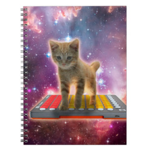 Katt på syntetizrar i rymden anteckningsbok