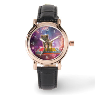 Katt på syntetizrar i rymden armbandsur