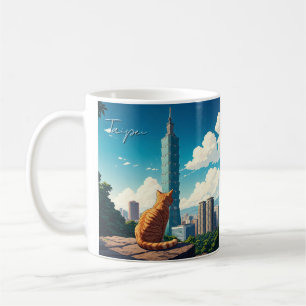 Katt på Taipei 101 Taiwan Kaffemugg