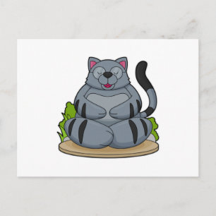 Katt på Yoga Fitness Vykort