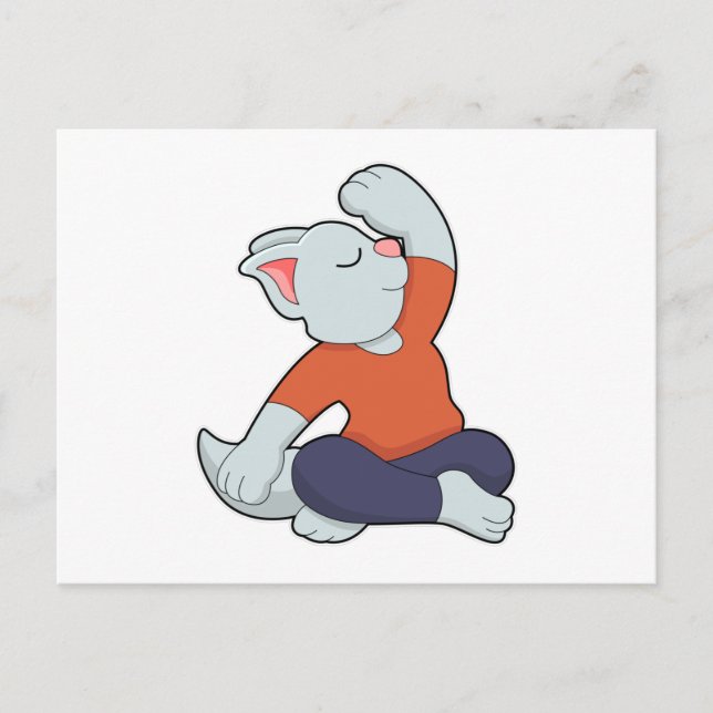 Katt på yoga i korsbenställning vykort (Framsida)
