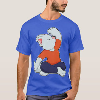 Katt på yoga i korsställning t shirt