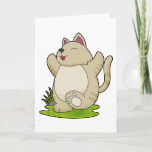 Katt på yoga kort