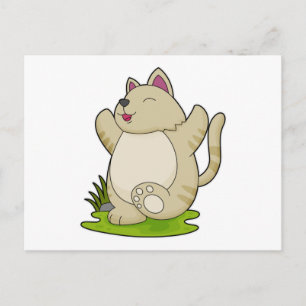 Katt på yoga vykort