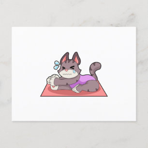 Katt på yogafitness vykort