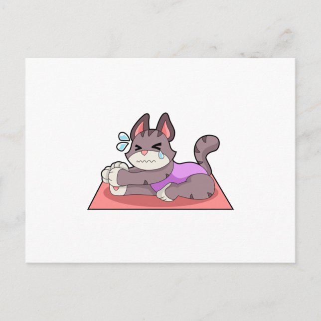 Katt på yogafitness vykort (Framsida)