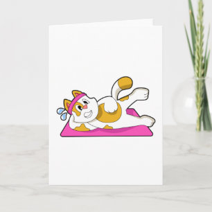 Katt på yogastretching övning kort