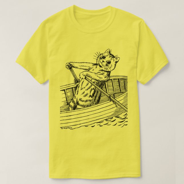 Katt paddlar båten, Louis Wain T Shirt (Design framsida)