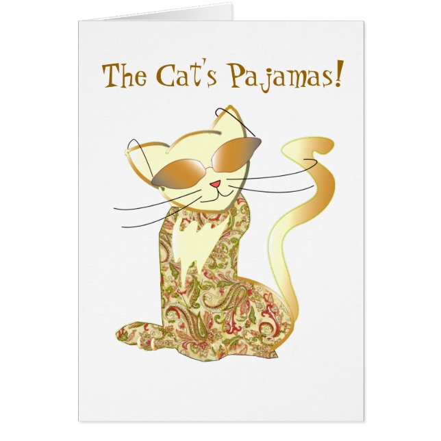 Katt Pajamas! Hälsningskort (Framsidan)